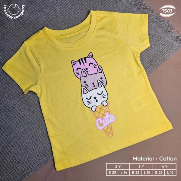 Kitten Graphic Cotton T-shirt for Little Girls